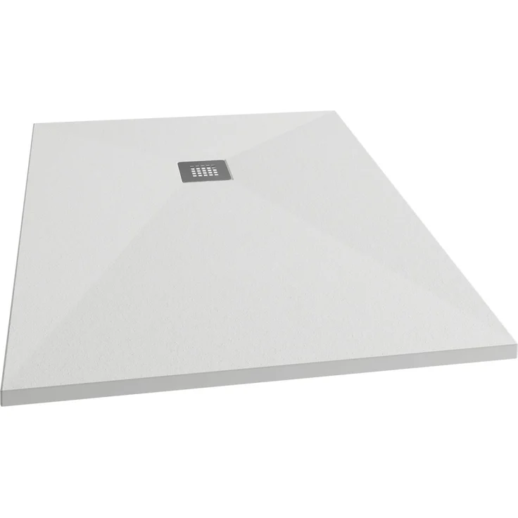 Schulte Duschwanne Centrostone, extraflach rechteckig 100 cm x 90 cm, weiß, rutschhemmend mit flexiblem Einbau