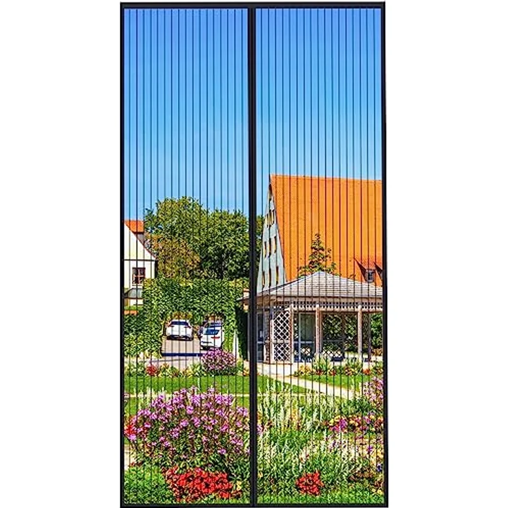 MYCARBON Fliegengitter Tür Magnet, 100x220cm Insektenschutz für Balkontüren, 10x stärker als gewöhnliches Fliegengitter, selbstschließend, ohne Bohren, reißfest und strapazierfähig – Bild 1