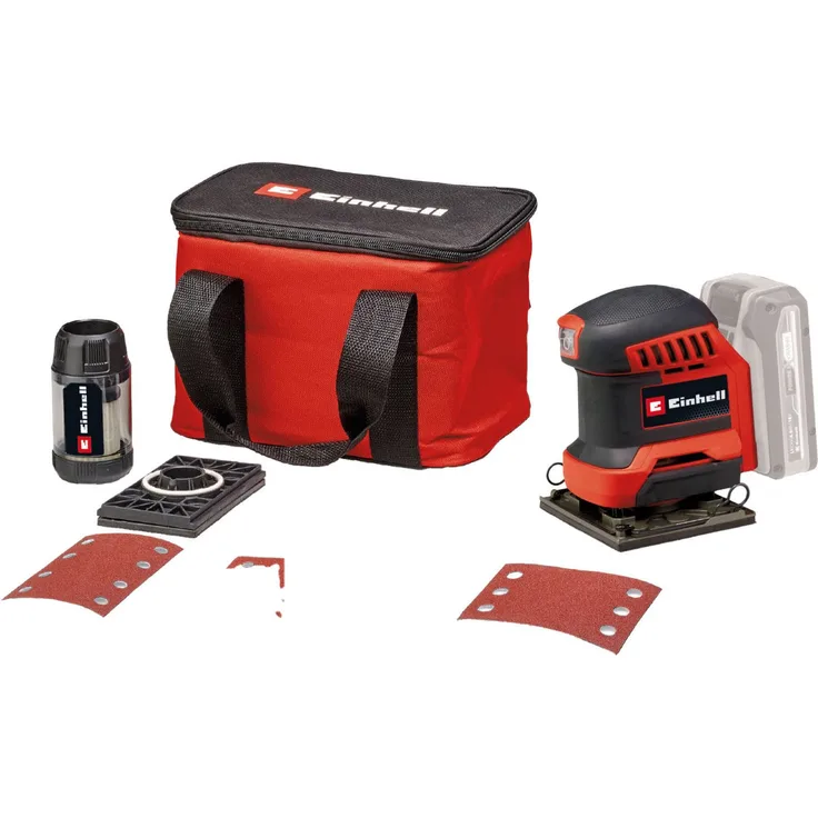 Einhell Akku-Schwingschleifer Faustschleifer TE-OS 18/113 3X Li - Solo, 22000 U/min, mit Aufbewahrungstasche und 3x Schleifpapier