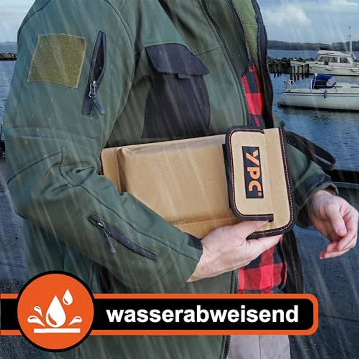 YPC ZipCaddy L – Werkzeugmappe mit 17 Halteschlaufen, großer Außentasche und wasserfestem Oxford 600D Material, Khaki – Bild 4