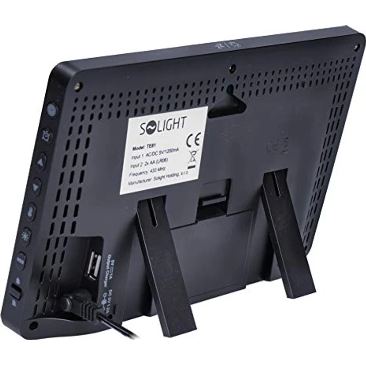 Olight Solight Wetterstation, extra große Farb-LCD, Temperatur-, Luftfeuchtigkeits- und Druckmessung, USB-Ladevorgang, Schwarz – Bild 3