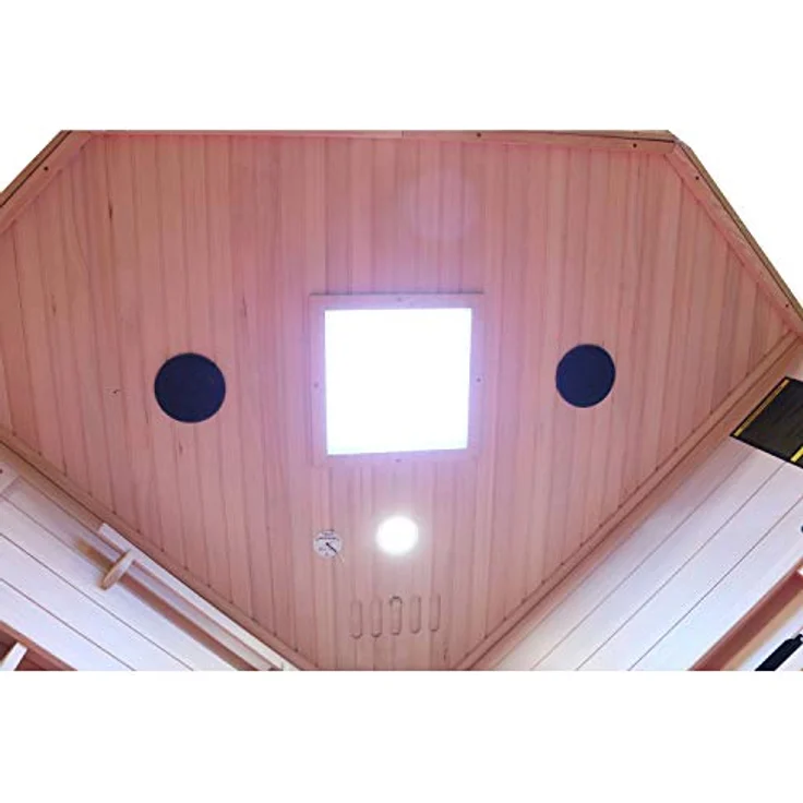 Dewello Infrarotkabine Infrarotsauna BRANDON 140cm x 140cm inkl. Vollspektrumstrahler, Bodenstrahler – Bild 5