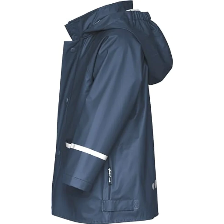 Playshoes Regenjacke Basic, wind- und wasserdicht, abnehmbare Kapuze, Reflektoren, grau – Bild 2