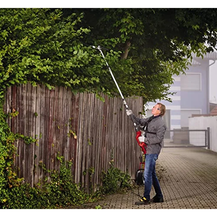 Einhell Elektrische Stab-Heckenschere GC-HH 9046 (900 W, 41,2 cm Schnittlänge, 20 mm Zahnabstand, 1,97 m Reichweite, bis 2,60 m verlängerbar, neigbarer Schneidaufsatz) – Bild 4