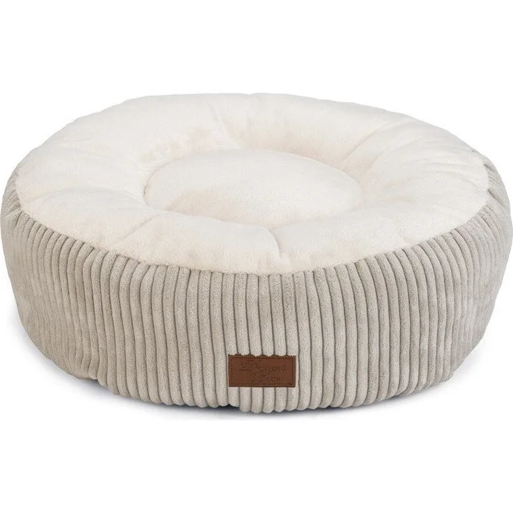 Designed By Lotte Tierbett Katzen Liegebett Ribbed hellgrau, weicher gerippter Stoff und runde Form für optimalen Komfort