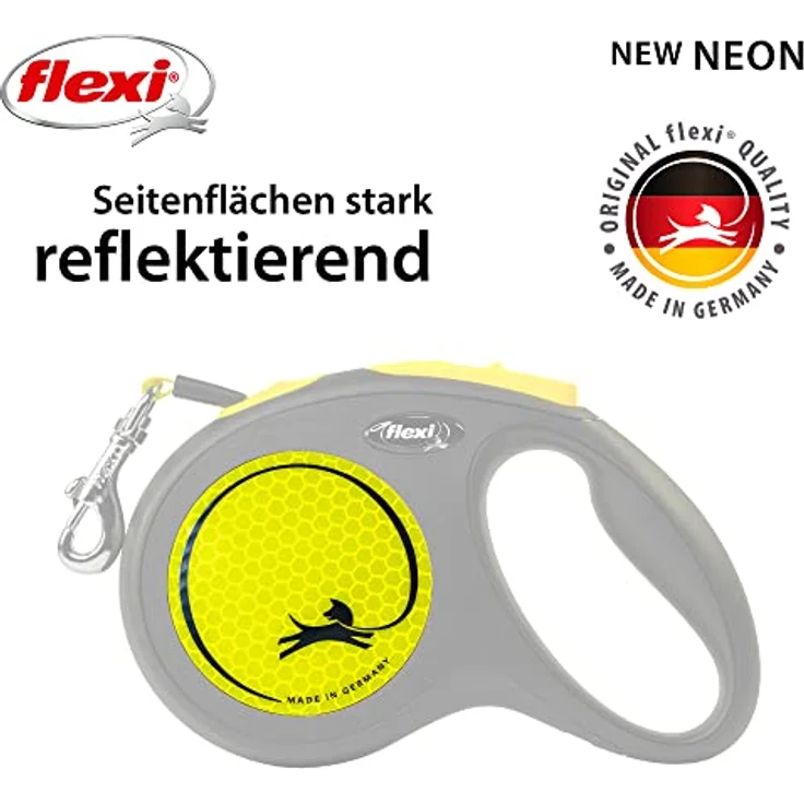 Flexi Hundeleine New Classic M Länge: 5 m, neon – Bild 3