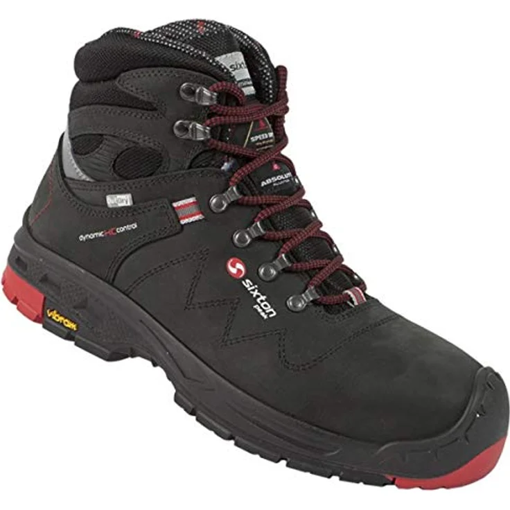 Sixton Tonale Mid S3, wasserabweisender Sicherheitsschuh aus gefettetem Nubukleder, Größe 43, mit Alumina Futter und VIBRAM® Sohle – Bild 2