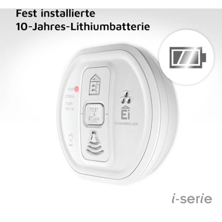 Ei Electronics Professional i-serie Kohlenmonoxidwarnmelder mit fest eingebauter -Lithiumbatterie, funkvernetzbar mit Funkmodul Ei200MRF, weiß, Ei208iW - 3XD – Bild 4