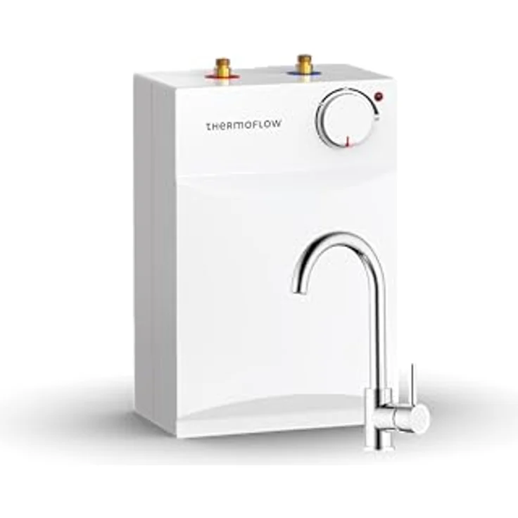 Thermoflow UT 5 Ovalis Untertischspeicher, 5 l Warmwasserboiler mit Niederdruckarmatur, G 3/8" Anschluss, 35-75 °C, Erwärmung auf 65 °C in 10 min, energieeffizient – Bild 3