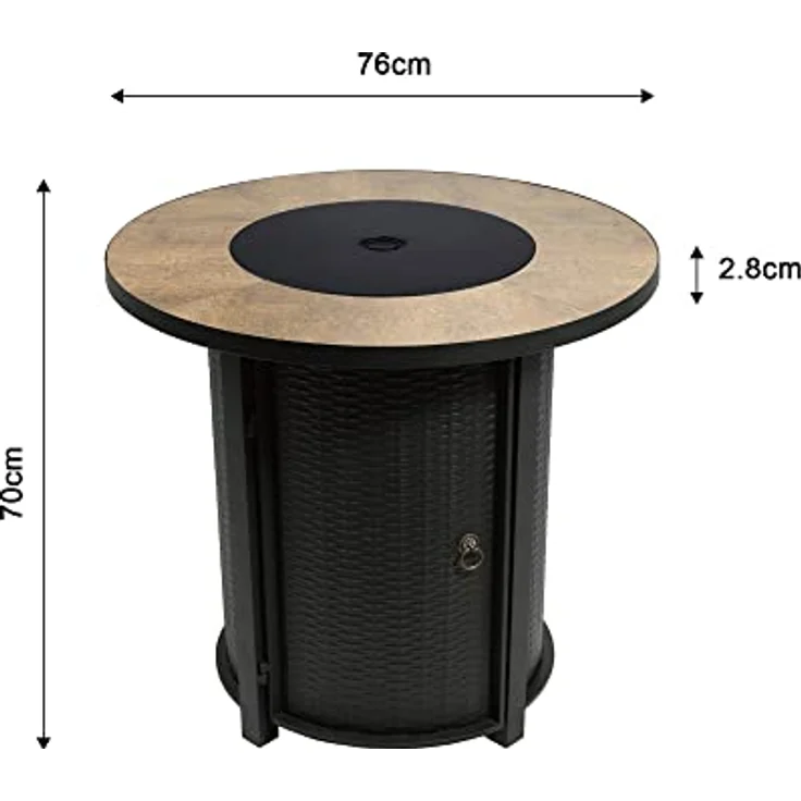 Peaktop Round Steel Ceramic 26inch Braciere, Nero/Marrone – Bild 2