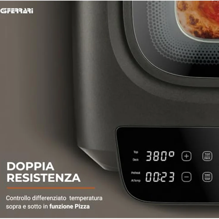 G3 Ferrari Pizzaofen Krispy, 3 in 1 mit Sichtfenster, 18 Programme und digitalem Display, inkl. umfangreichem Zubehör – Bild 5