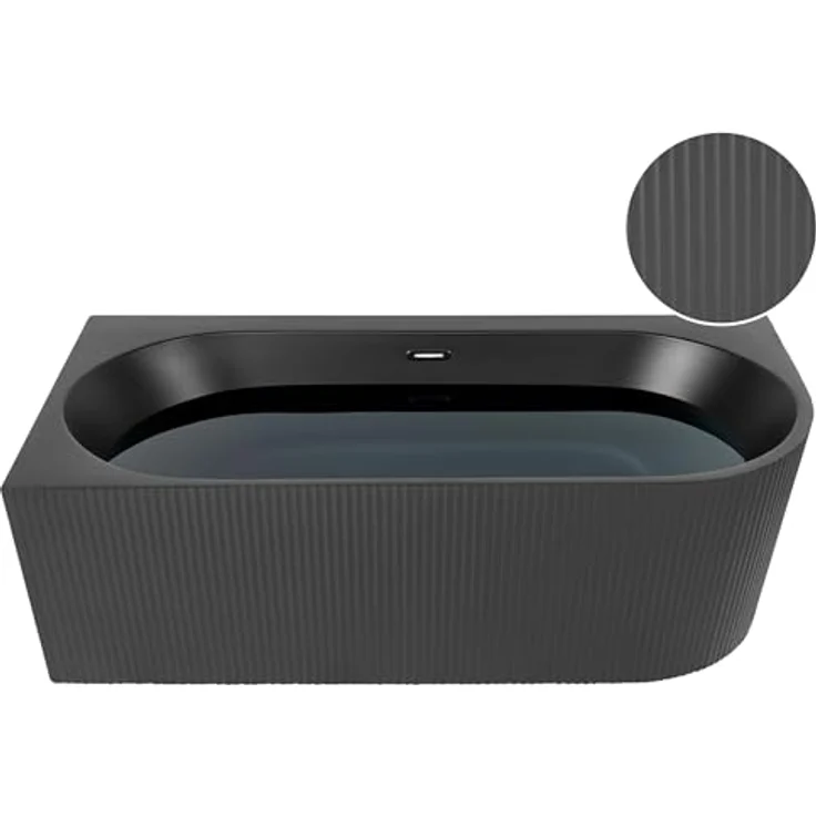 Beliani, Badewanne GOCTA (280 l, 80 cm), mattschwarz, für zwei Personen geeignet – Bild 1