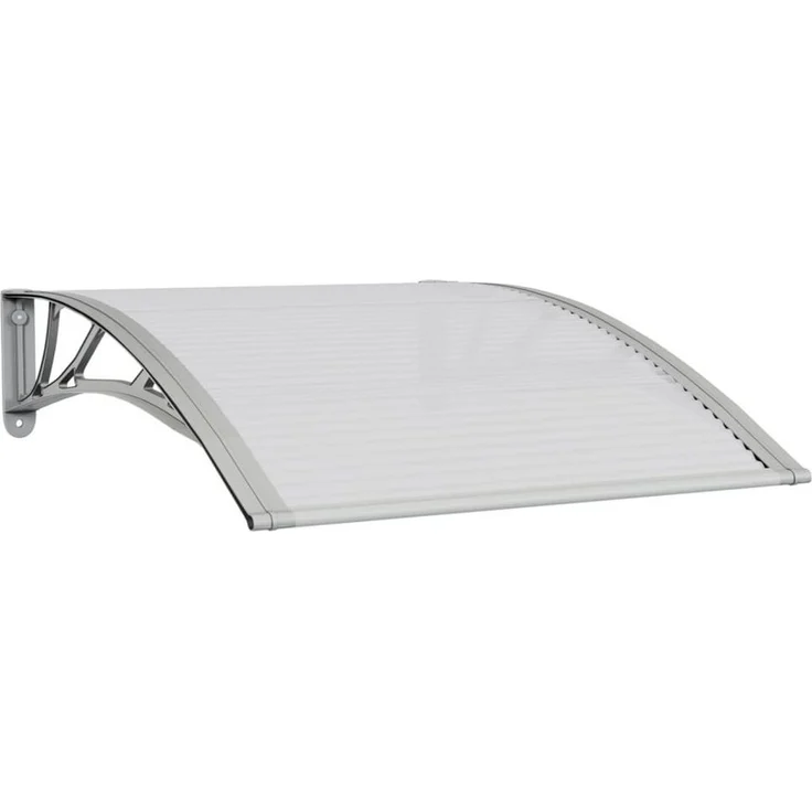vidaXL Markise Türvordach Grau und Transparent 100x75 cm Polycarbonat (1-St) - Wetterfestes Vordach aus langlebigem Polycarbonat - Preisvergleich – Bild 1