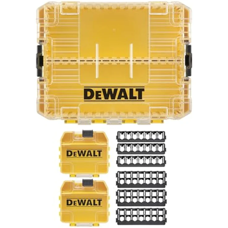 Dewalt Mittlerer toughcase™ Koffer, inklusive 2 Schüttboxen und 6 Halterungen für 25mm und 57mm Schrauberbits, leer zum Nachfüllen, DT70803-QZ – Bild 1