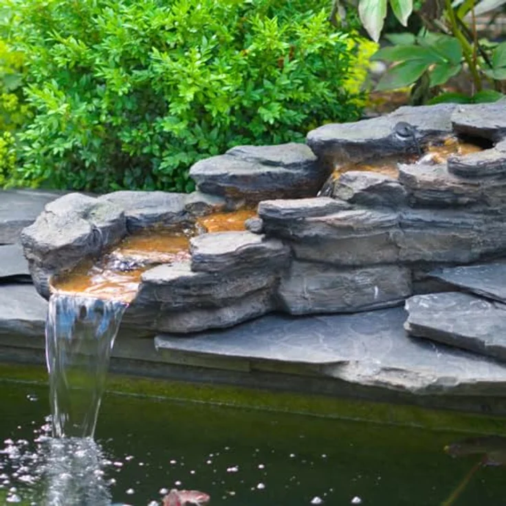 Ubbink CAZORLA Wasserfallelement, Bachlauf, Felsgesteinnachbildung inkl. LED – Bild 6