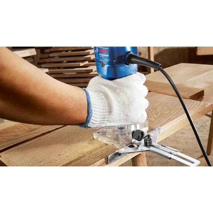 Bosch Kanten-Laminatfräse GLF 55-6, 550W Motor, 33.000 min⁻¹, transparentes Gehäuse, 1.4 kg – Bild 6