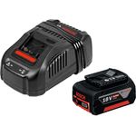 Bosch Akku-Starter-Set GBA 18 Volt, 1x 5,0 Ah Akku und Schnellladegerät GAL 1880 CV, ideal für Professional 18V Systeme