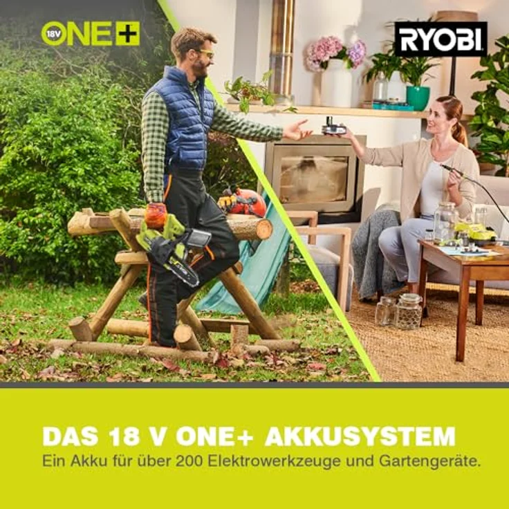 Ryobi Akku-Kettensäge 'ONE+ RY18CS20A-125', 20 cm Schwert, manuelles Kettenspannsystem, inklusive Akku und Ladegerät – Bild 4