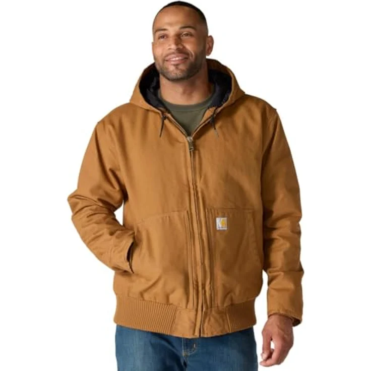Carhartt Duck Active Jacke mit Kapuze 104050, 100% Baumwolle, Canvas, gewaschen, blau – Bild 2