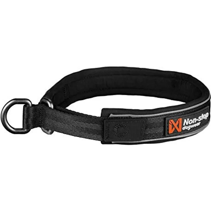 Non-stop dogwear Cruise Collar Black, Halsband mit Zugstopp für Hunde, Größe L, bequem und robust