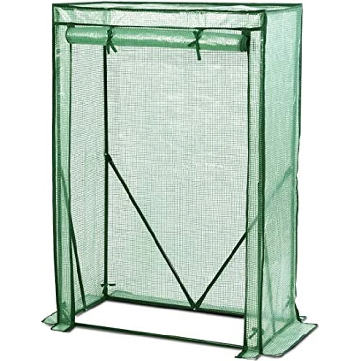 Sekey Tomatenhaus Stabil Gewächshaus Klein Foliengewächshaus Platzsparend Tomatengewächshaus Folie Garten Balkon 100 x 50 x 150 cm, Grün – Bild 1