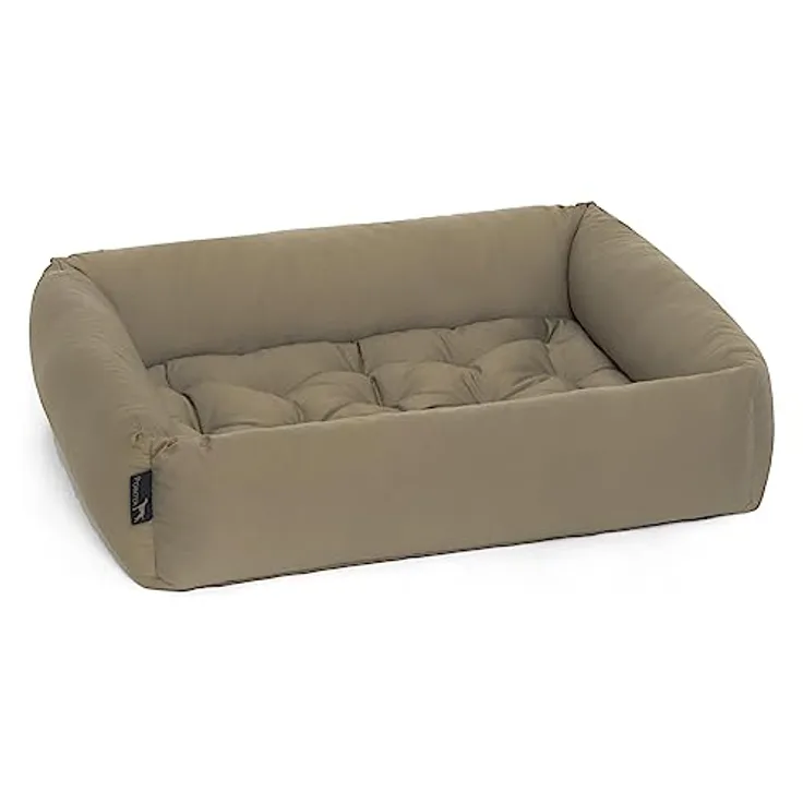 Doctor Bark Pointer | Hundebett mit Hundekissen - orthopädisch, waschbar, bequem (M - 70x60 cm, Beige)