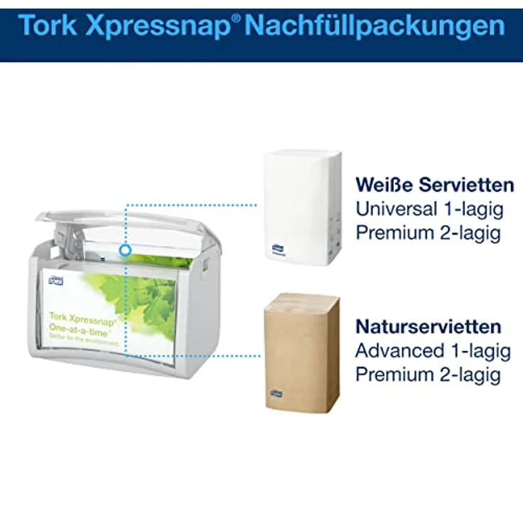 Tork Xpressnap Tischspender N4, Hellgrau, Einzelblatt-Ausgabe zur Verbrauchsreduzierung, kompakt, 4er Pack – Bild 3