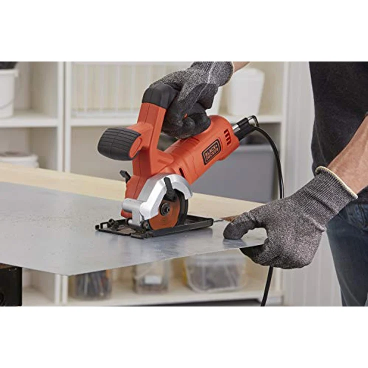 Black+Decker BES510-QS Kompakt-Handkreissäge (400 Watt, mit Zweithandgriff, werkzeuglose Schnitttiefenverstellung, Staubabsaugvorrichtung, inkl Grob und 1x Feinsägeblatt) – Bild 10