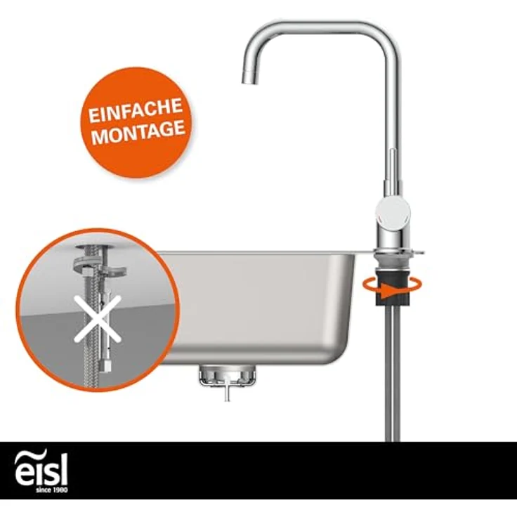 Eisl Spültischarmatur Futura, energiesparende Cold-Start-Funktion, 360° schwenkbar, geräuscharm – Bild 7
