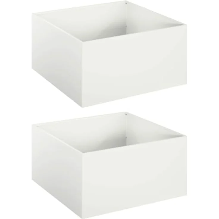 vidaXL Hochbeet Garten-Pflanzgefäß, 2er Set, wetterbeständig, weiß, 60 x 60 x 30 cm – Bild 1