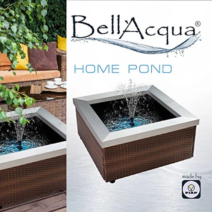 FIAP Bell´Acqua® Home Pond, Teich- und Springbrunnen mit integrierter Pumpe, 775 x 775 x 400 mm, geräuscharm, wasserresistent – Bild 5