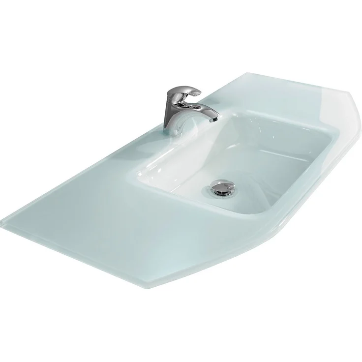 PELIPAL Waschbecken 112 x 1,5 x 48 cm (B/H/T), Weiß – Bild 1