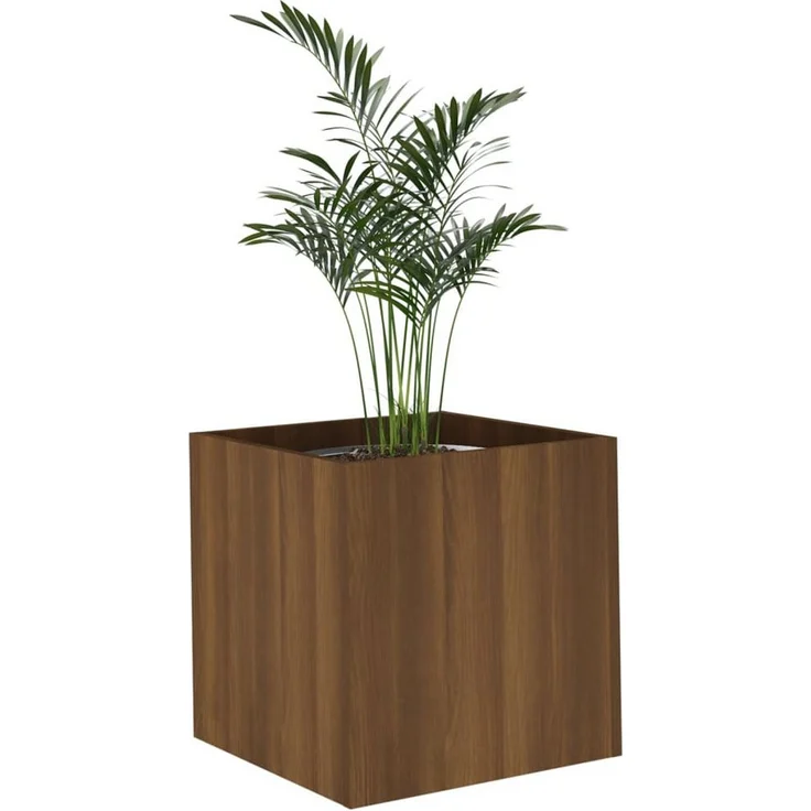 vidaXL Pflanzkübel, Pflanzgefäß aus Holzwerkstoff in Braun Eichen-Optik, 40x40x40 cm