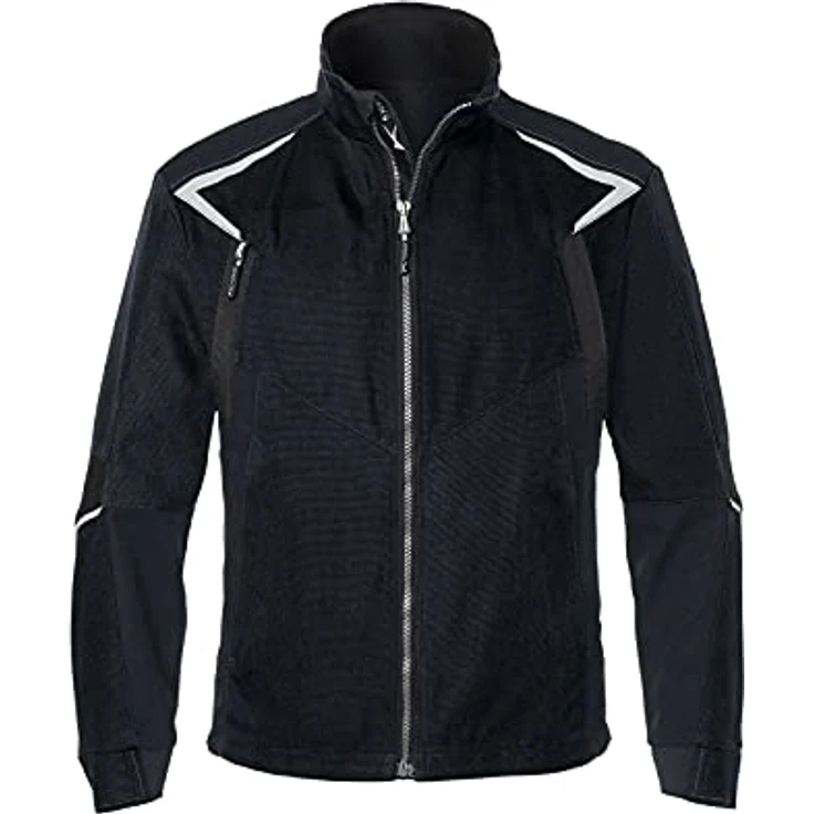 KÜBLER Workwear KÜBLER BODYFORCE Arbeitsjacke schwarz, Diagonale Brusttasche, Smartphone-Innentasche und ergonomische Linienführung – Bild 1