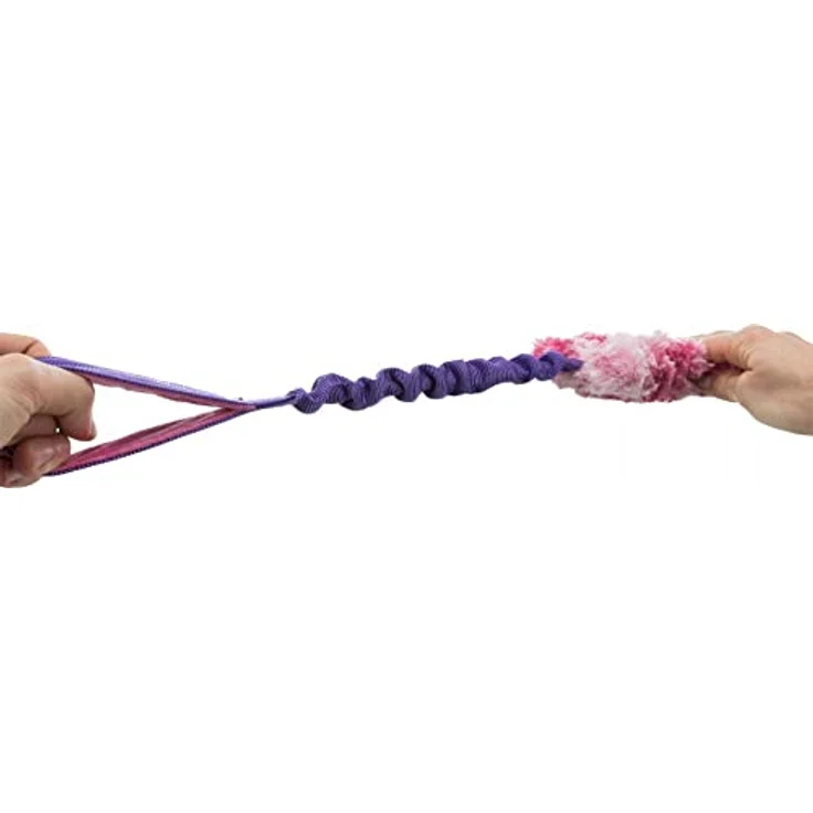 Trixie Bungee Fun, Tierspielzeug Plüsch/Stoff mit Ruckdämpfer, blau – Bild 5