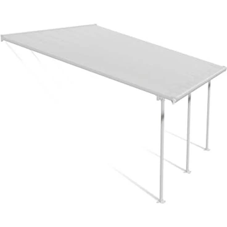 Palram Canopia Alu Feria Terrassenüberdachung, 425 x 385 cm, weiß, mit UV-beständigen Polycarbonat-Hohlkammerplatten und korrosionsfreier Aluminiumkonstruktion