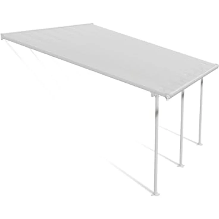 Palram Canopia Alu Feria Terrassenüberdachung, 425 x 385 cm, weiß, mit UV-beständigen Polycarbonat-Hohlkammerplatten und korrosionsfreier Aluminiumkonstruktion – Bild 1