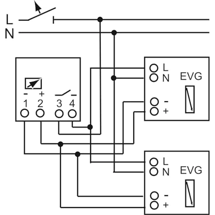 Busch-Jaeger Zeitschaltuhr Potentiometer-Einsatz 2112-101, Drehknopfsteuerung, 1-10V DC, 230V, Lichtwertspeicher, REG-Montage – Bild 4