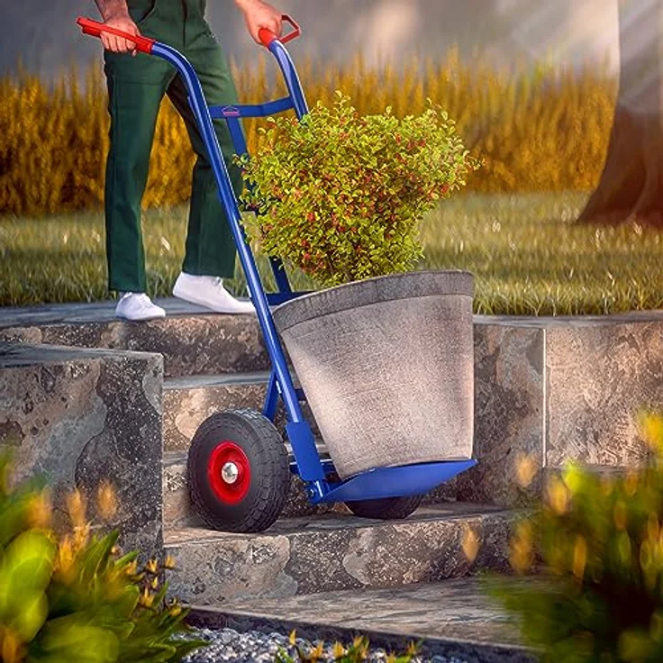 GARDEBRUK® Sackkarre PU Vollgummireifen klappbar 200kg Stahl Schutzblech Schwerlast Garten Umzug Transportkarre Transportwagen Transportroller - Preisvergleich – Bild 2