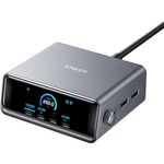 Anker Prime 250W USB-C Ladegerät, Ultra-schnelle 6-Port GaN Ladestation, 2,26" LCD-Display und Smart Control Regler