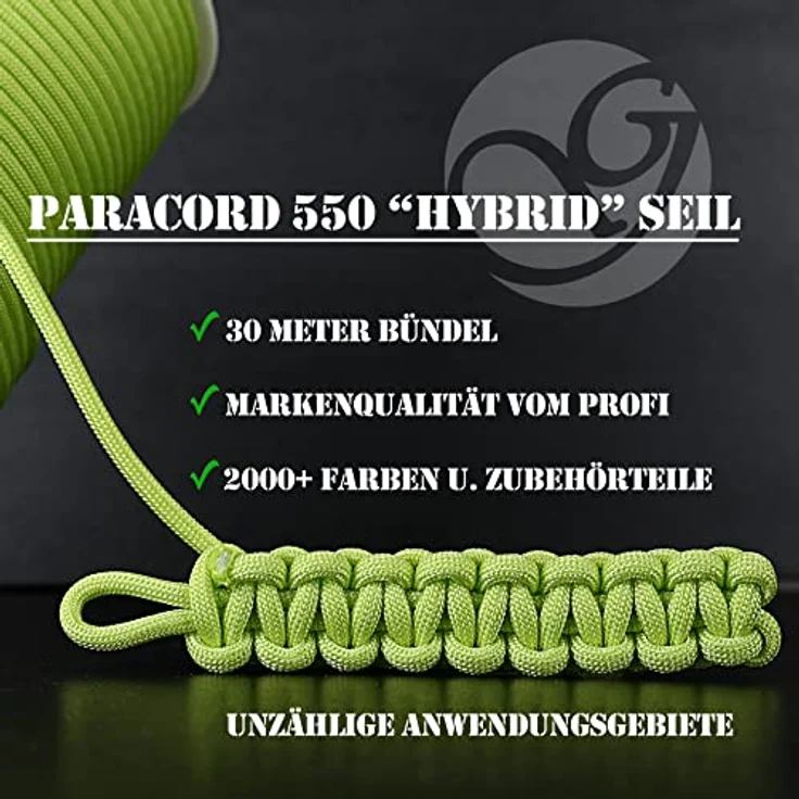 Ganzoo Paracord 550 Seil / Typ III "Hybrid" / Grape Seil, reißfest und farbecht – Bild 3