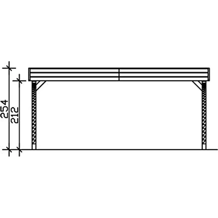 SKAN HOLZ Carport Friesland Set 8, 557 x 555 cm mit 2 Einfahrtsbögen, nussbaum – Bild 4