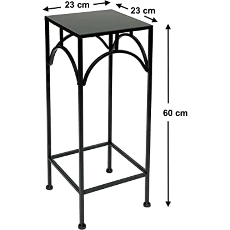 DanDiBo Blumenhocker Metall Schwarz Eckig 60 cm Blumenständer 96132 M Beistelltisch Blumensäule Modern Pflanzenständer Pflanzenhocker – Bild 2