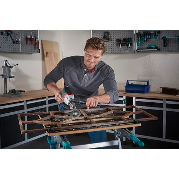 wolfcraft Stahldraht-Topfbürste Ø 50 mm, Sechskant-Schaft 1/4'', für Metall, Blech, Holz und Stein, ideal zum Entrosten und Vorbereiten von Schweißarbeiten – Bild 2