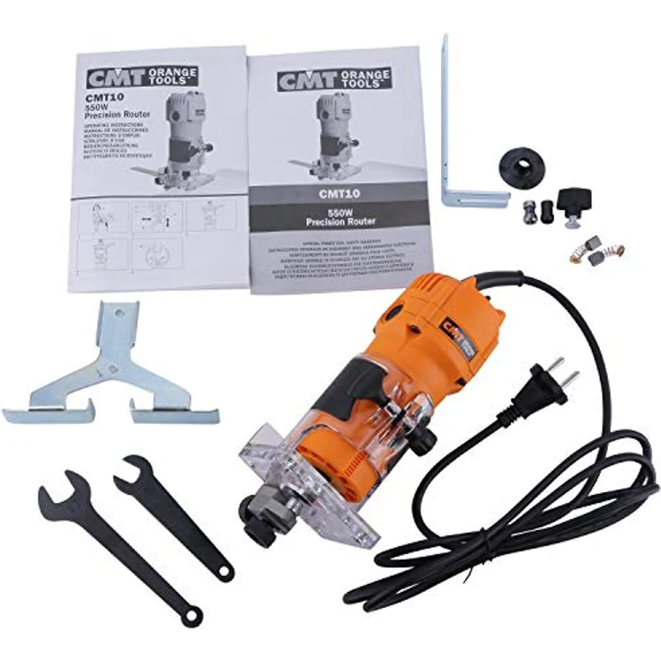 CMT CMT10 Elektrofräse professionell für Kanten 550 W-230 V mit Zangen 6/8 mm, 550 W, 230 V, Orange/Schwarz – Bild 7