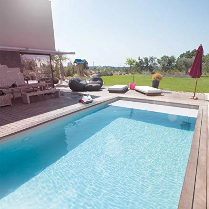 BWT Pool Roboter B100, automatischer Poolreiniger für Pools bis 60 m², grau/pink/weiß, 130 W, Kabellänge 16 m – Bild 6