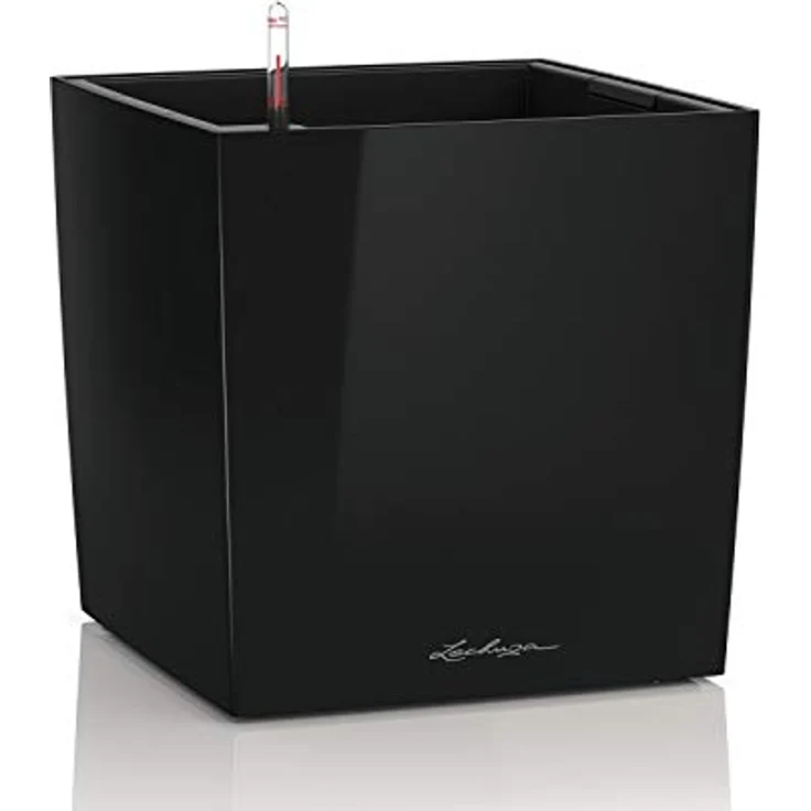 LECHUZA CUBE Premium 40 schwarz hochglanz 16369 – Bild 1