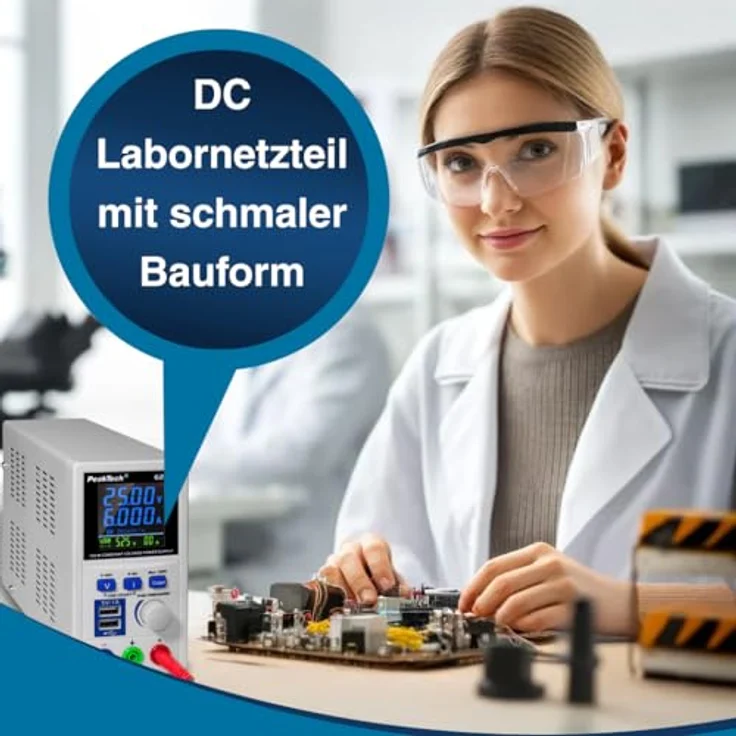 PeakTech P 6227 DC Labor Netzteil 0-60 V - 0-6 A mit farbiger LCD Anzeige, Labor Netzgerät inkl. 2x USB Port, Einstellbare Ausgangsspannung, Betriebsspannung 115-240 V AC- 50-60Hz - EN 61010-1 – Bild 4