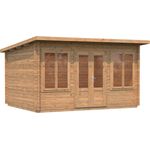 Palmako Gartenhaus Lisa, 11,5 m², 34 mm Blockbohlen, braun, mit Fußboden - Preisvergleich