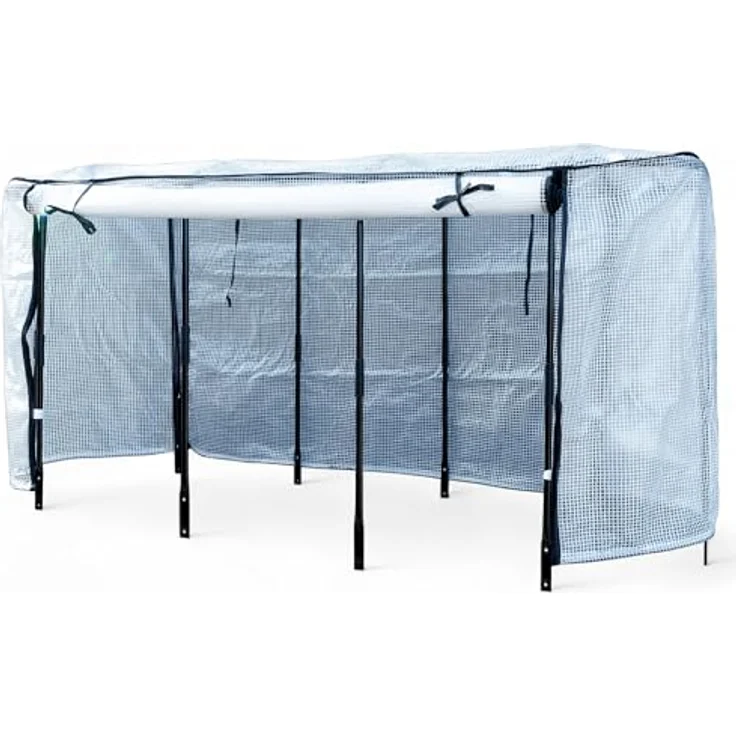 osoltus Gewächshausaufsatz Hochbeet 195 x 60 x 90cm, pulverbeschichtetes Metall, textilverstärkte Folie, Lichtbrechung schützt vor Verbrennungen – Bild 1